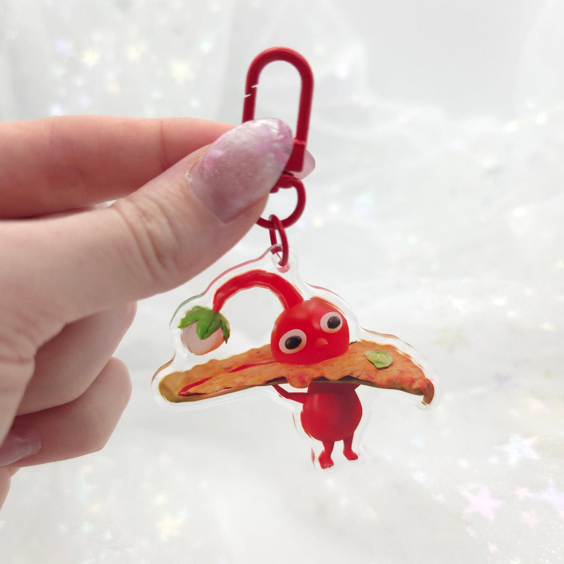 Red Pizza Pikmin Acrylic Keychain