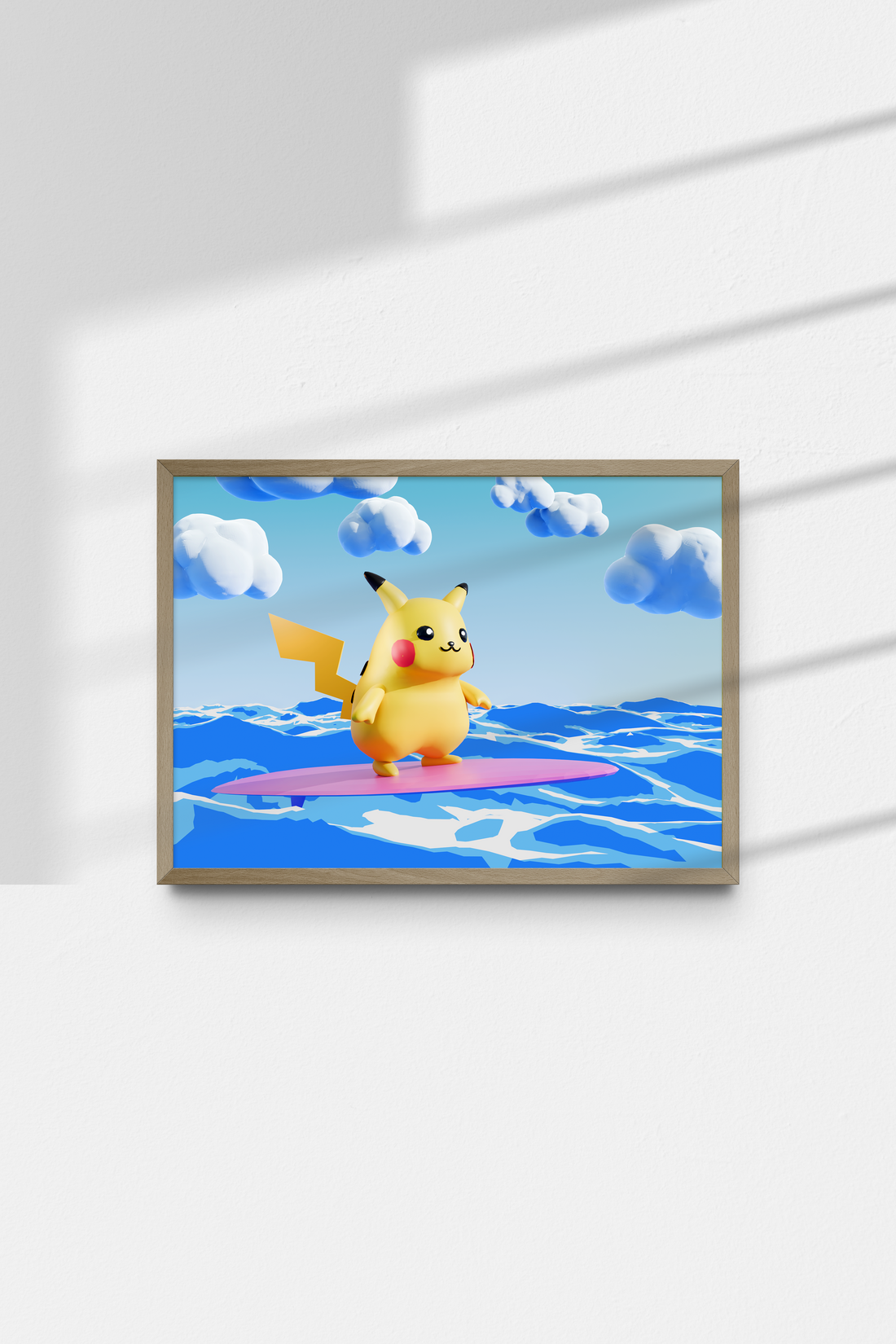 surfing pikachu 5x7 Print