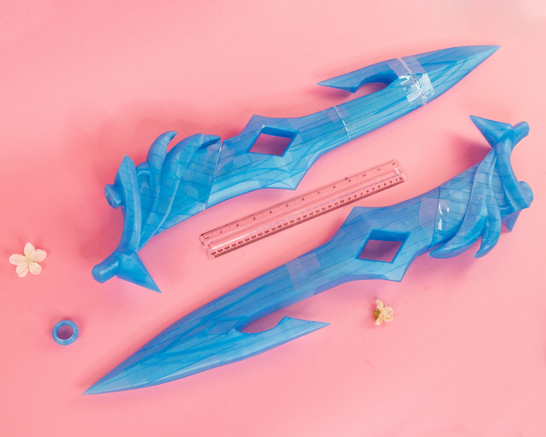Genshin Impact Tartaglia Childe Water Lance Cosplay Sword 3D Printed Cosplay Kit - Porzellan Props