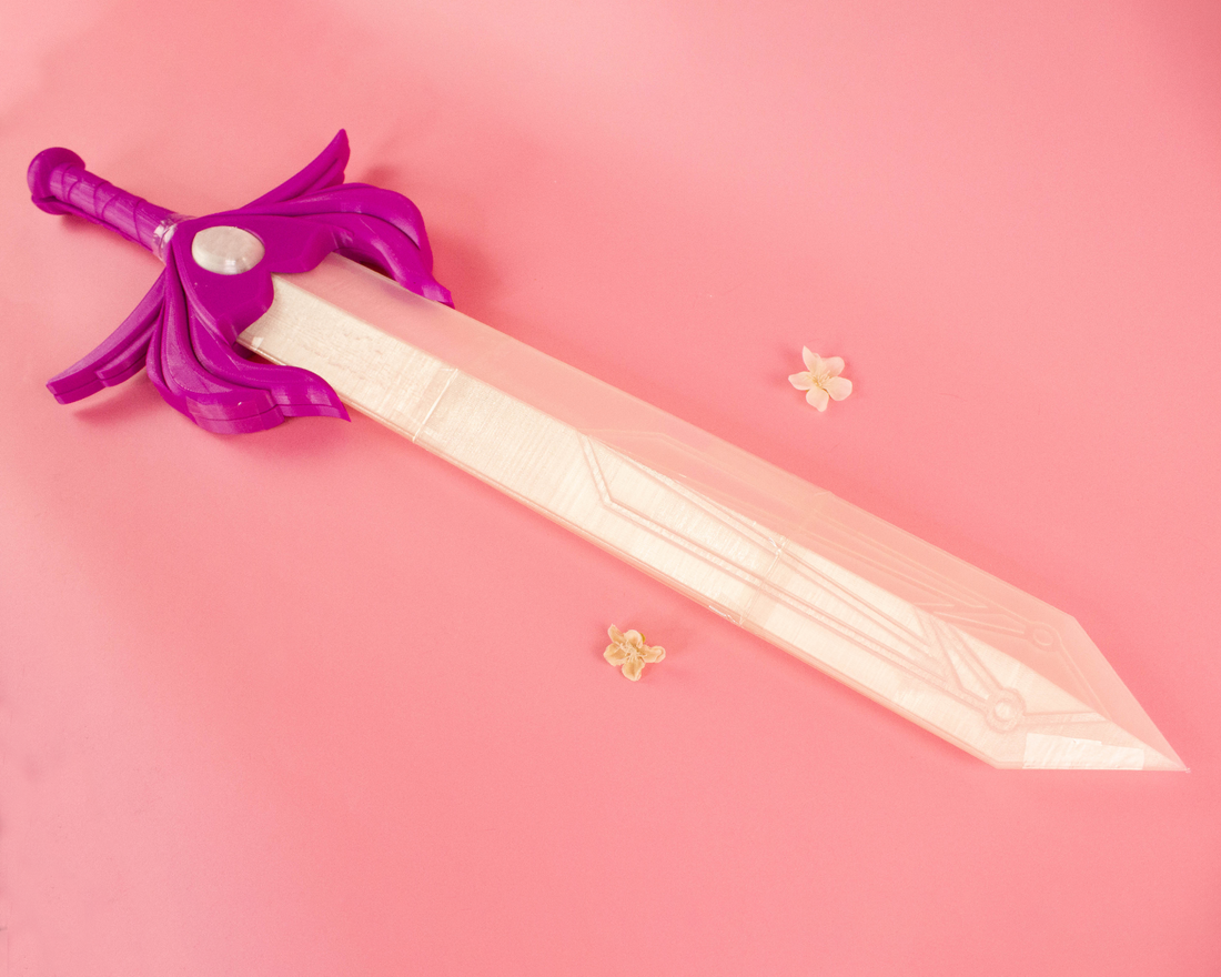 She Ra's Sword of Protection LED Edition - 3 ft long 3D Printed Cosplay Kit - Porzellan Props