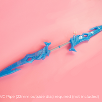 Genshin Impact Tartaglia Childe Water Lance Cosplay Sword 3D Printed Cosplay Kit - Porzellan Props