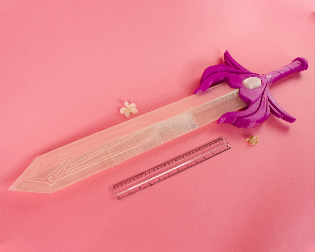 She Ra's Sword of Protection LED Edition - 3 ft long 3D Printed Cosplay Kit - Porzellan Props
