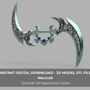 Warcraft Tyrande Whisperwind Glaive Cosplay 3D Model STL File - Porzellan Props