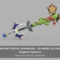 Kingdom Hearts My Favorite Deputy Keyblade 3D Model STL File
