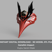 Genshin Impact Kujou Sara Mask 3D Model STL File