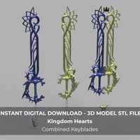 Kingdom Hearts Sora and Riku's Combined Keyblade 3D Model STL File - Porzellan Props