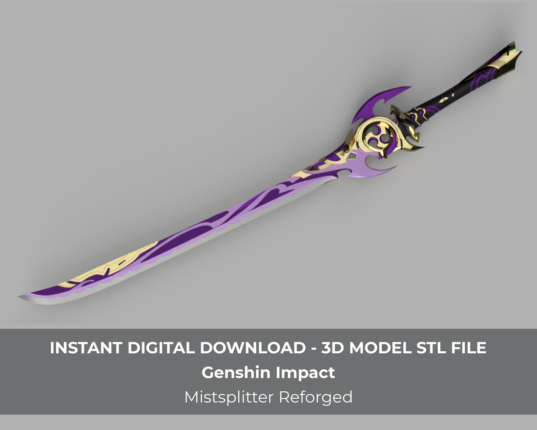 Genshin Impact Mistsplitter Reforged Cosplay Sword 3D Model STL File