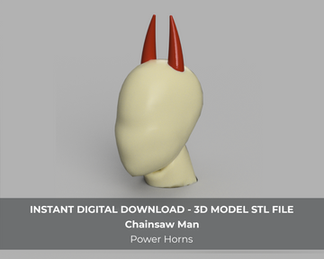 Power Cosplay Horns Chainsaw Man 3D Model STL File - Porzellan Props