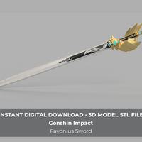 Genshin Impact Favonius Sword Jean Cosplay Sword 3D Model for LEDS STL File - Porzellan Props