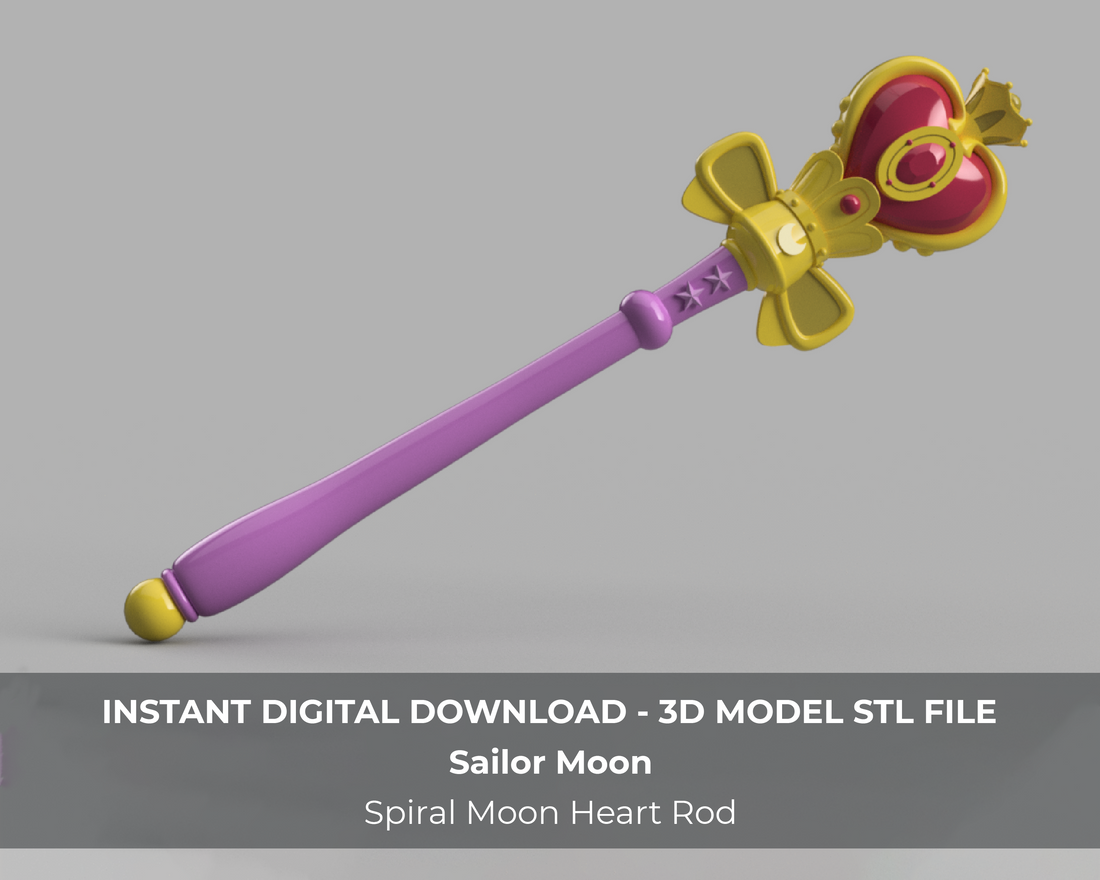 Sailor Moon Spiral Heart Moon Rod 3D Model STL File for Cosplay - Porzellan Props