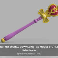Sailor Moon Spiral Heart Moon Rod 3D Model STL File for Cosplay - Porzellan Props