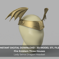 Fire Emblem Three Houses Lady Seiros Dragon Headset 3D Model STL Files