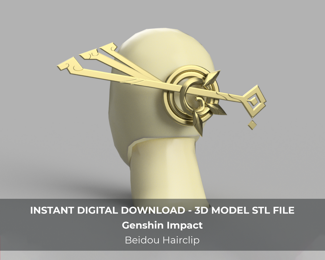 Genshin Impact Beidou Hair Clip 3D Model STL File - Porzellan Props