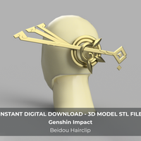 Genshin Impact Beidou Hair Clip 3D Model STL File - Porzellan Props