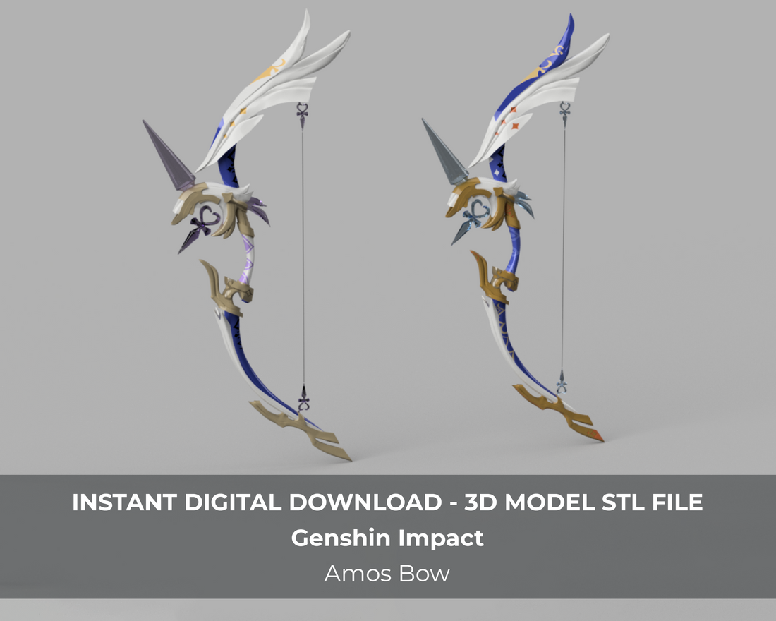 Genshin Impact Amos Bow Ganyu Cosplay Bow 3D Model STL File for LEDs - Porzellan Props