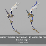 Genshin Impact Amos Bow Ganyu Cosplay Bow 3D Model STL File for LEDs - Porzellan Props