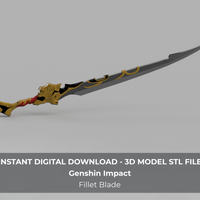 Genshin Impact Fillet Blade Xingqiu Cosplay Sword 3D Model STL File - Porzellan Props