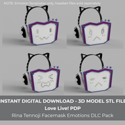 Love Live! PDP Rina Tennoji Headset Additional Face Plates DLC Pack 3D Model STL File - Porzellan Props