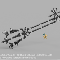 Kingdom Hearts Oathkeeper Keyblade 3' long 3D Model STL file for Cosplay - Porzellan Props