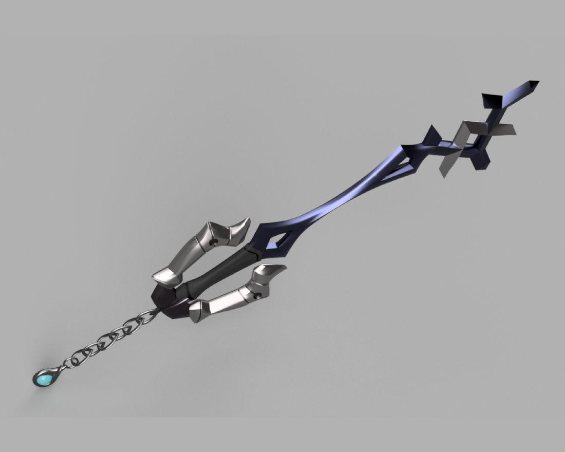 Kingdom Hearts Rainfell Keyblade 3' long 3D Model STL file for Cosplay