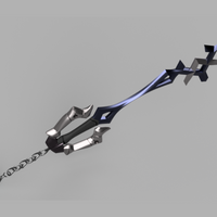 Kingdom Hearts Rainfell Keyblade 3' long 3D Model STL file for Cosplay