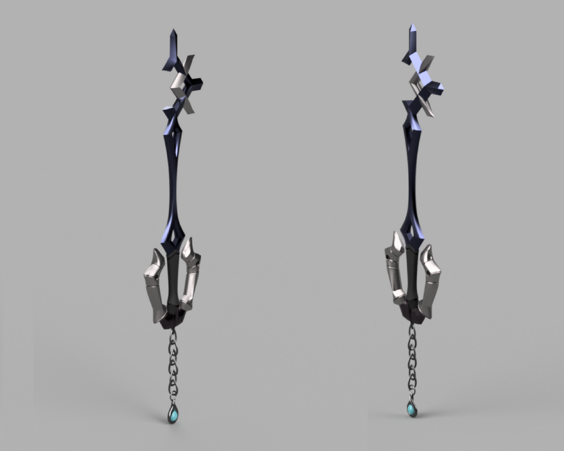 Kingdom Hearts Rainfell Keyblade 3' long 3D Model STL file for Cosplay