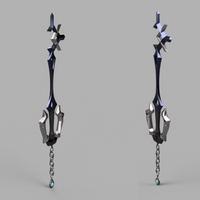 Kingdom Hearts Rainfell Keyblade 3' long 3D Model STL file for Cosplay