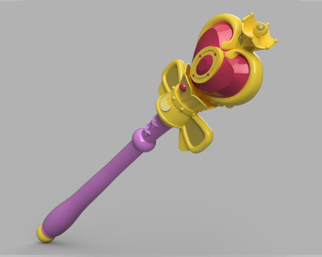 Sailor Moon Spiral Heart Moon Rod 3D Model STL File for Cosplay - Porzellan Props