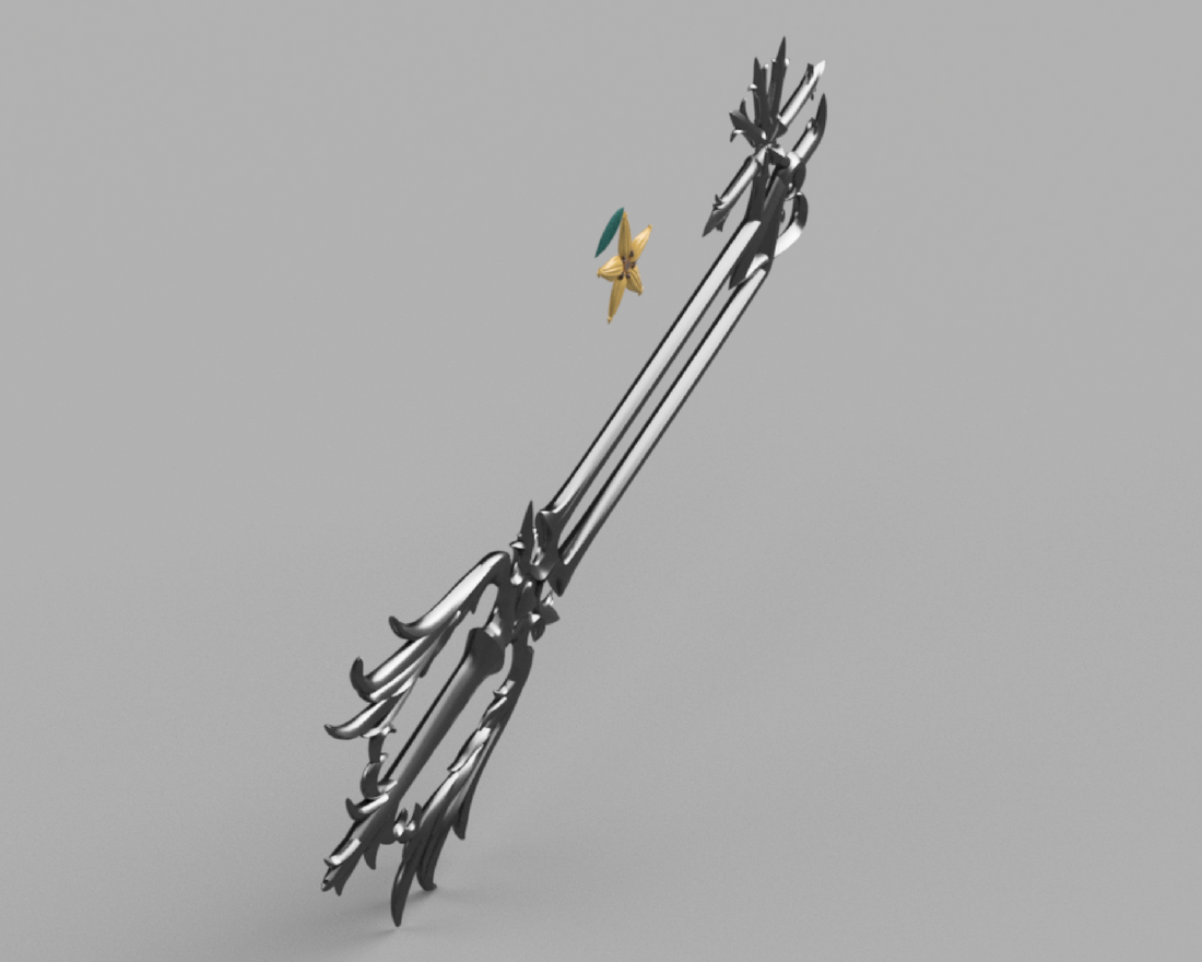 Kingdom Hearts Oathkeeper Keyblade 3' long 3D Model STL file for Cosplay - Porzellan Props