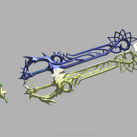 Kingdom Hearts Sora and Riku's Combined Keyblade 3D Model STL File - Porzellan Props