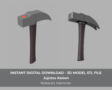 Jujutsu Kaisen JJK Nobara Kugisaki Hammer 3D Model STL File - Porzellan Props