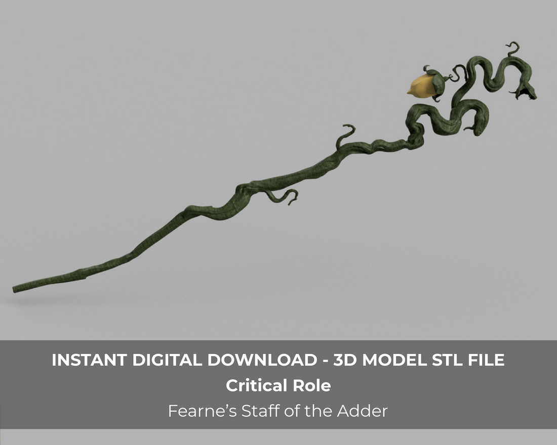 Fearne's Staff of the Adder Cosplay 3D Model STL File