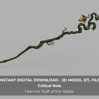 Fearne's Staff of the Adder Cosplay 3D Model STL File
