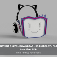 Love Live! PDP Rina Tennoji Headset Earphones Face Mask 3D Model STL File - Porzellan Props