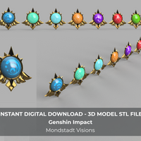 Genshin Impact Mondstadt Vision Accessories 3D Model STL File - Porzellan Props