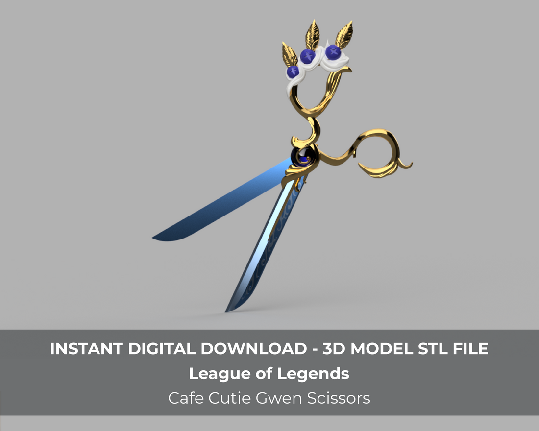 Cafe Cutie Gwen Scissor Blade Cosplay Prop STL File 3D Model