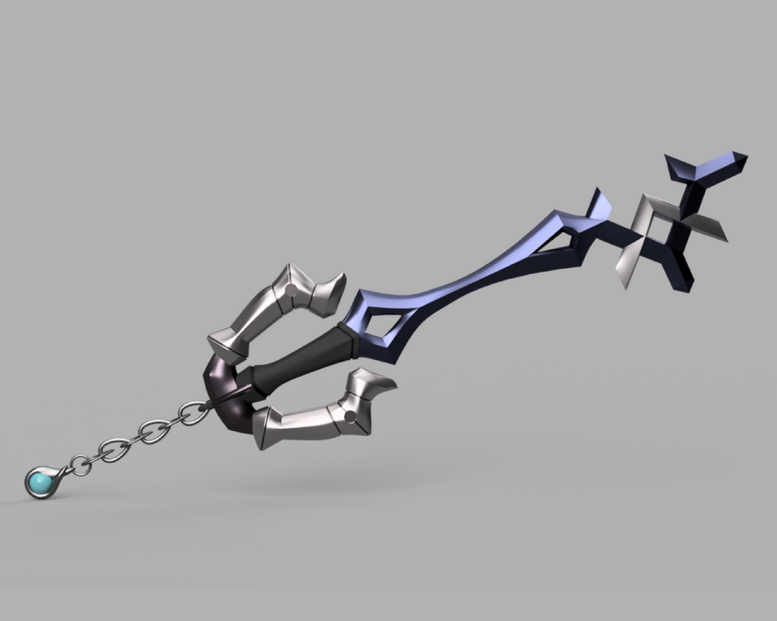 Kingdom Hearts Rainfell Keyblade 3' long Cosplay Prop 3D Printed Kit