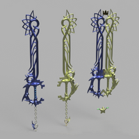 Kingdom Hearts Sora and Riku's Combined Keyblade 3D Model STL File - Porzellan Props