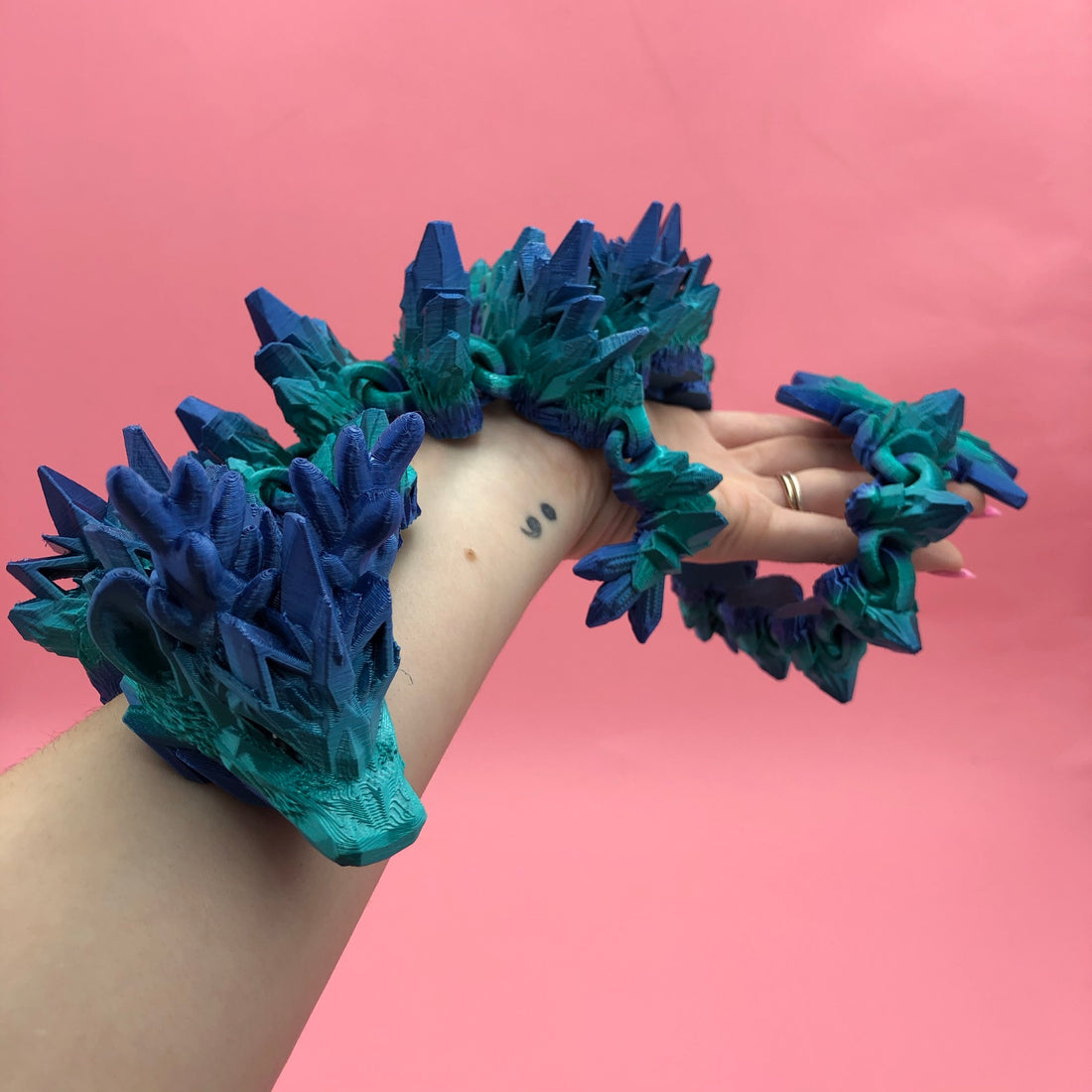 Blue Gradient Winter Articulated Dragon