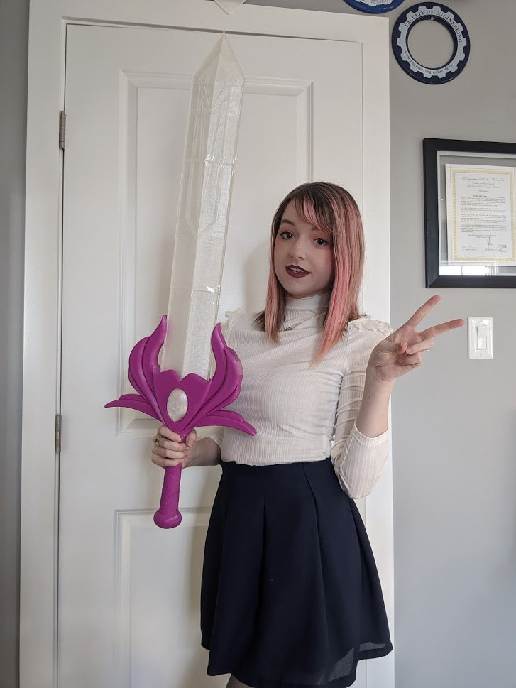 She Ra's Sword of Protection LED Edition - 3 ft long 3D Printed Cosplay Kit - Porzellan Props