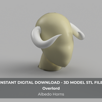 Overlord Albedo Succubus Demon Cosplay Horns 3d Model STL File - Porzellan Props