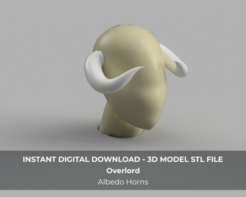 Overlord Albedo Succubus Demon Cosplay Horns 3d Model STL File - Porzellan Props