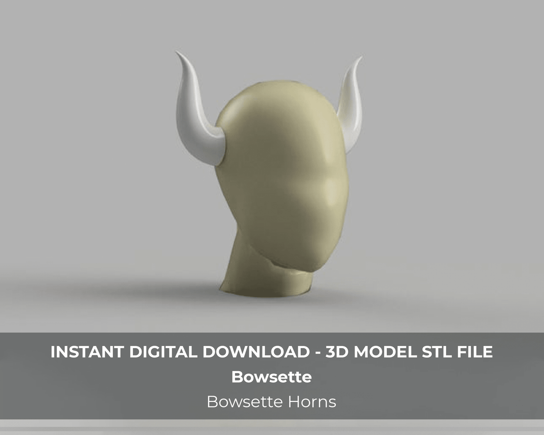 Bowsette Cosplay Horns 3D Model STL File - Porzellan Props