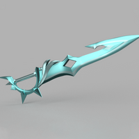 Genshin Impact Tartaglia Childe Water Blade Cosplay Sword 3D Printed Cosplay Kit - Porzellan Props