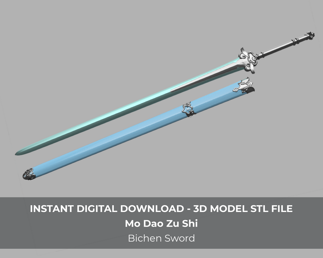 Mo Dao Zu Shi MDZS Grandmaster of Demonic Cultivation Bichen Sword and Sheath - 4.5 ft long 3D Model STL File