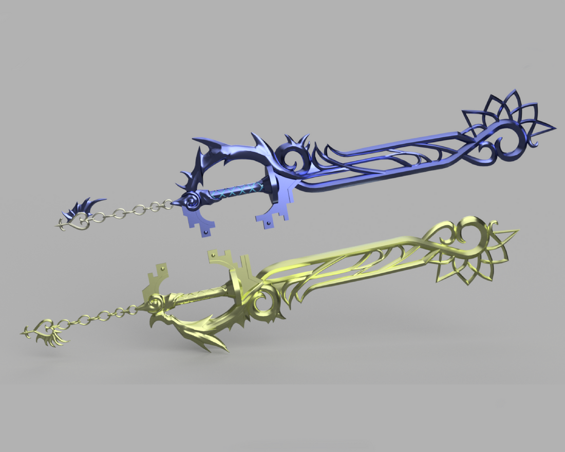 Kingdom Hearts Sora and Riku's Combined Keyblade 3D Model STL File - Porzellan Props