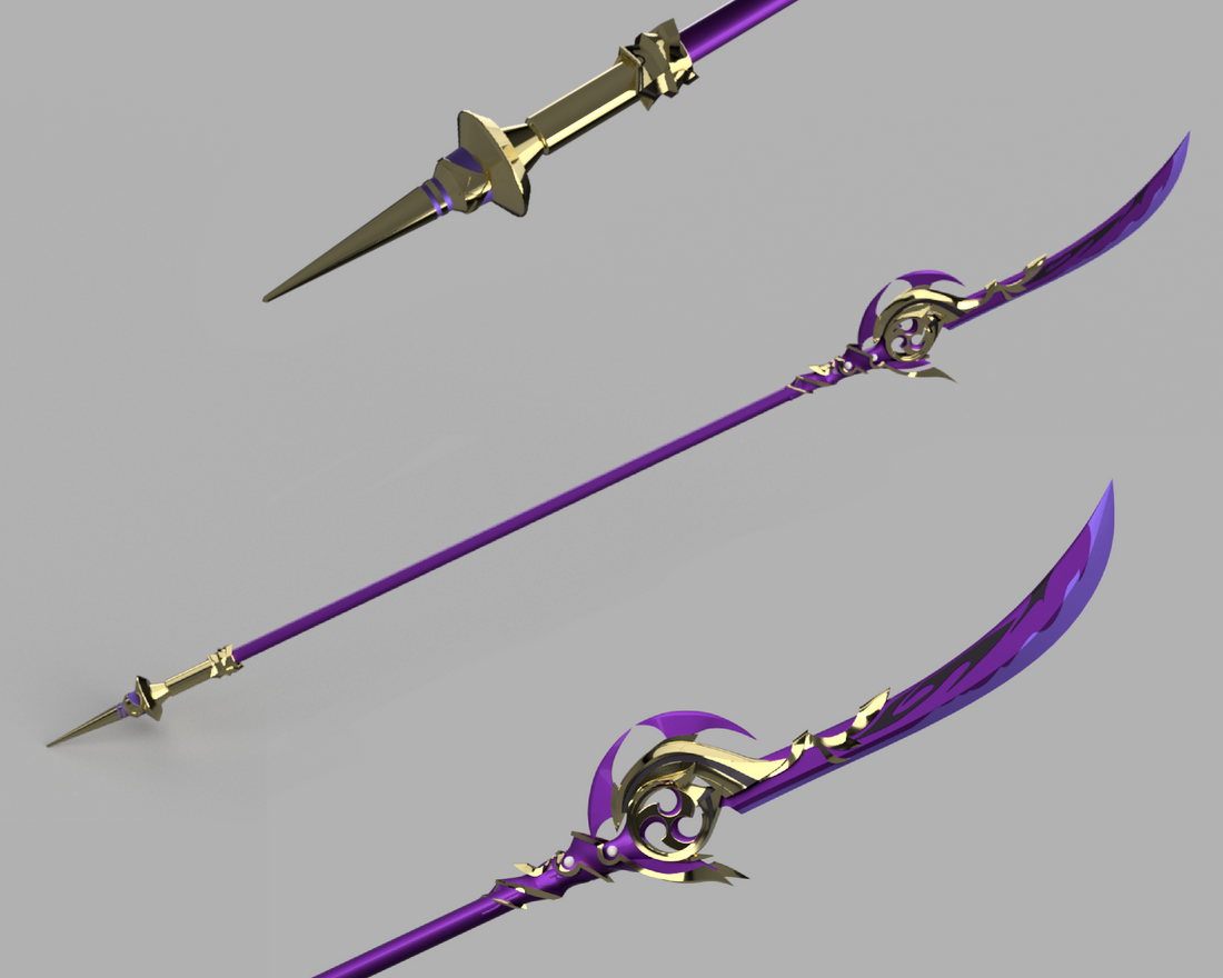 Genshin Impact Engulfing Lightning Cosplay Polearm 3D Model STL File