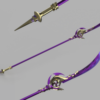 Genshin Impact Engulfing Lightning Cosplay Polearm 3D Model STL File