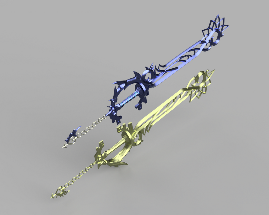 Kingdom Hearts Sora and Riku's Combined Keyblade 3D Model STL File - Porzellan Props