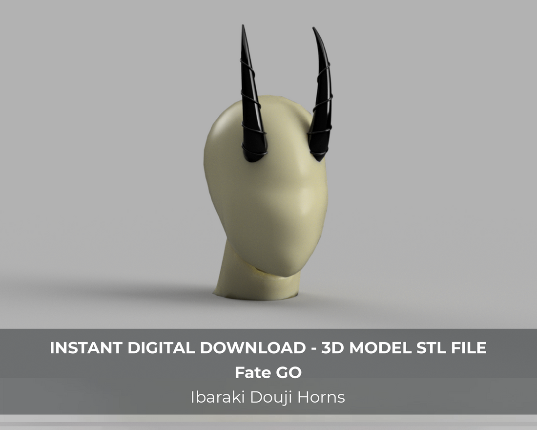 Fate Ibaraki Doji Douji Berserker Cosplay Horns 3D Model STL File - Porzellan Props